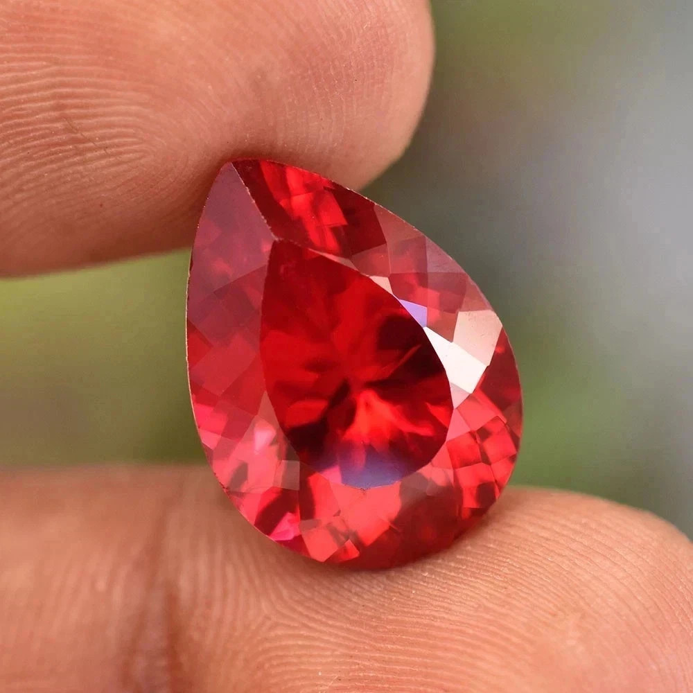 Natural A+ Exquisite 9 Ct+ Burmese Red Ruby PEAR Cut Loose Certified Gemstone