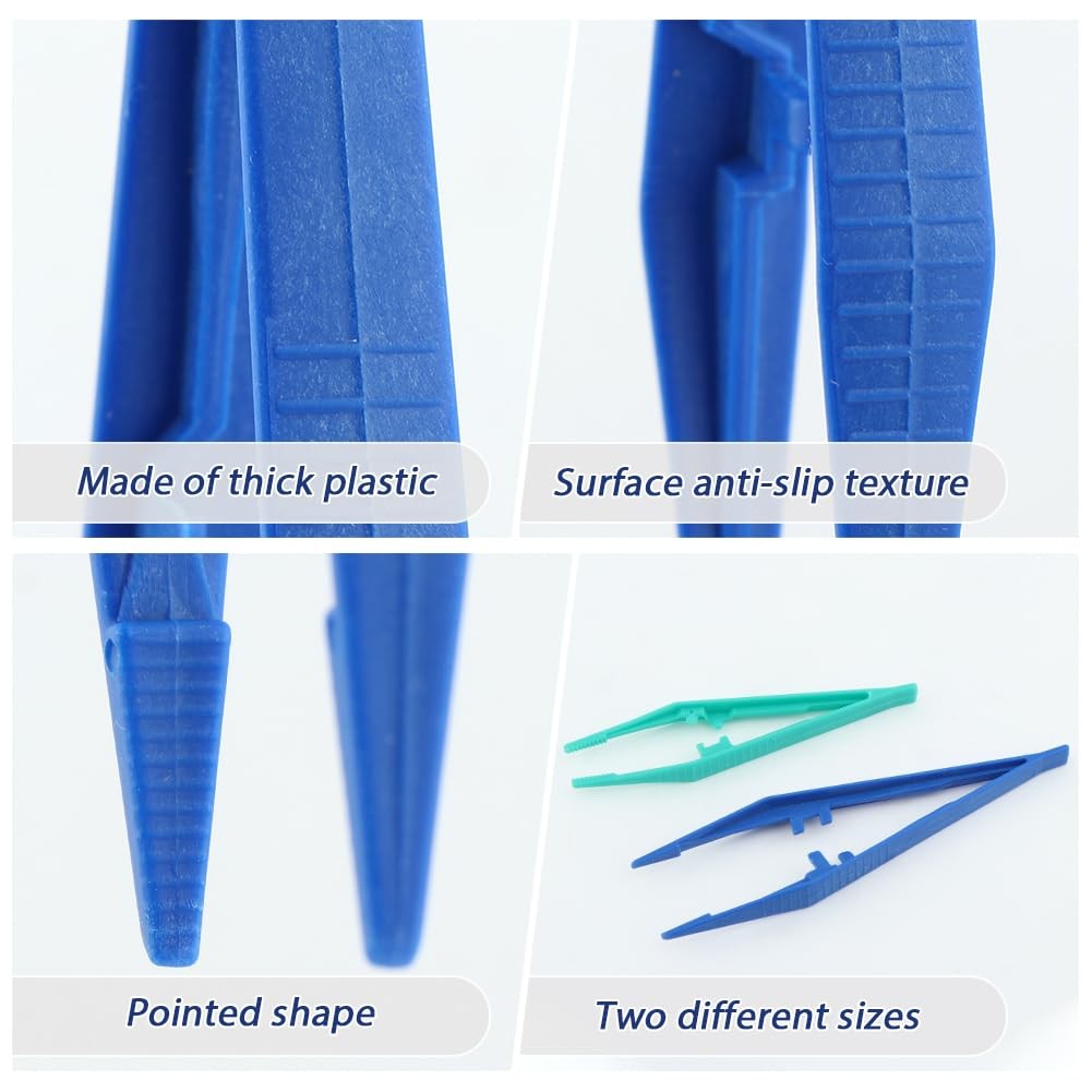 50pcs Plastic Tweezer Bead Tweezers for Kids Craft 50 pcs, As Picture Show