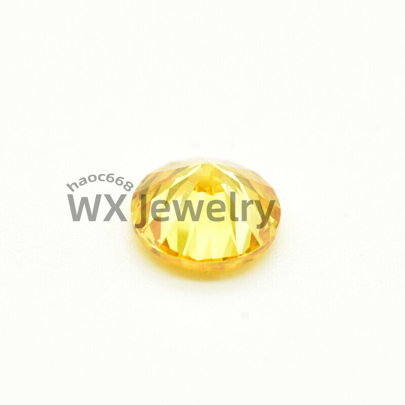 1000pcs 0.8～30mm Round Cut Golden yellow Loose Cubic Zirconia AAAAA CZ stone