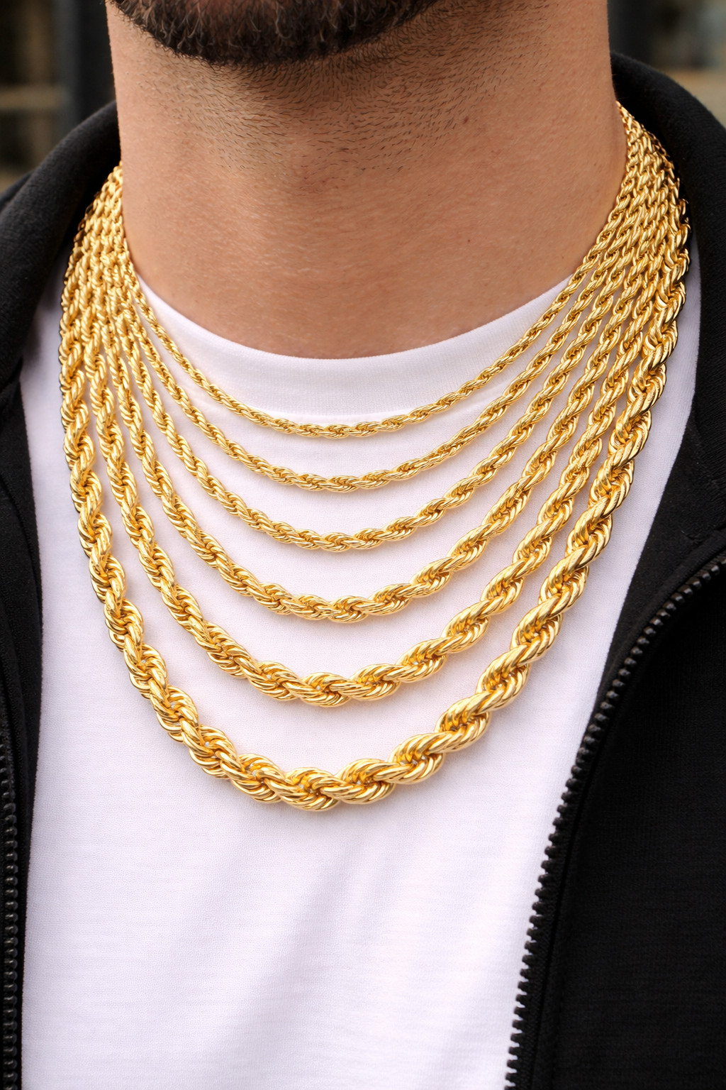 10k Real Gold Rope Chain 2mm 2.5mm 3mm 4mm 5mm 6mm 7mm 8mm 18-30 Inch Men Women