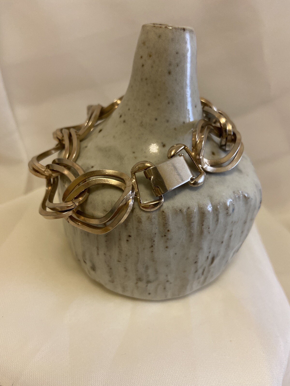 Vintage Bartek Bracelet – Large Double Curb Link Beautiful Gold Tone Bracelet!