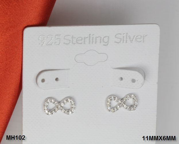 COOL FASHIONABLE ETERNITY STERLING SILVER 925 STUD EARRINGS-VERY LIGHT-1.5 GRAMS
