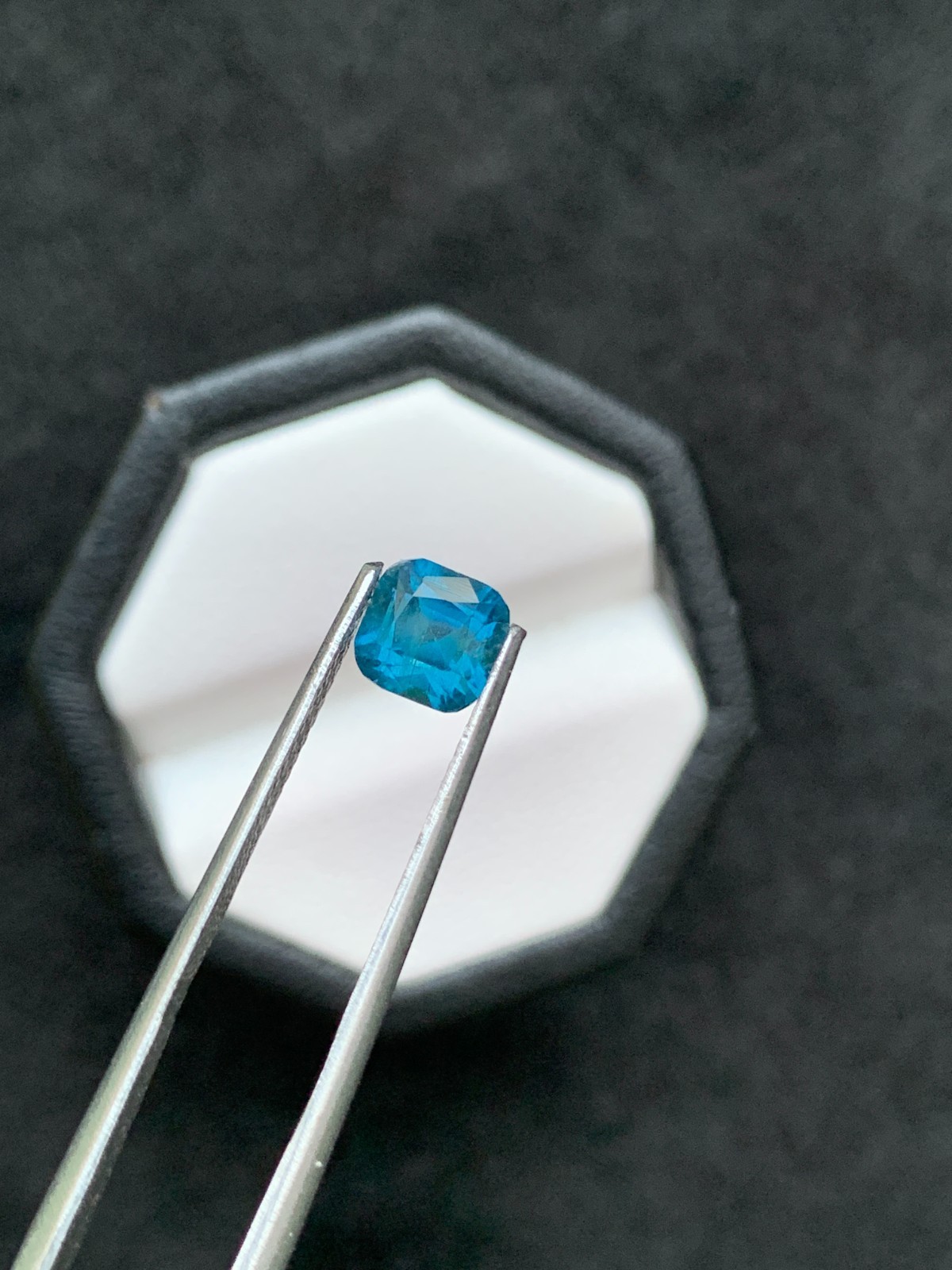 1.32 Ct Natural Untreated Ink Blue Tourmaline Cushion Cut Afghan Loose Gemstone