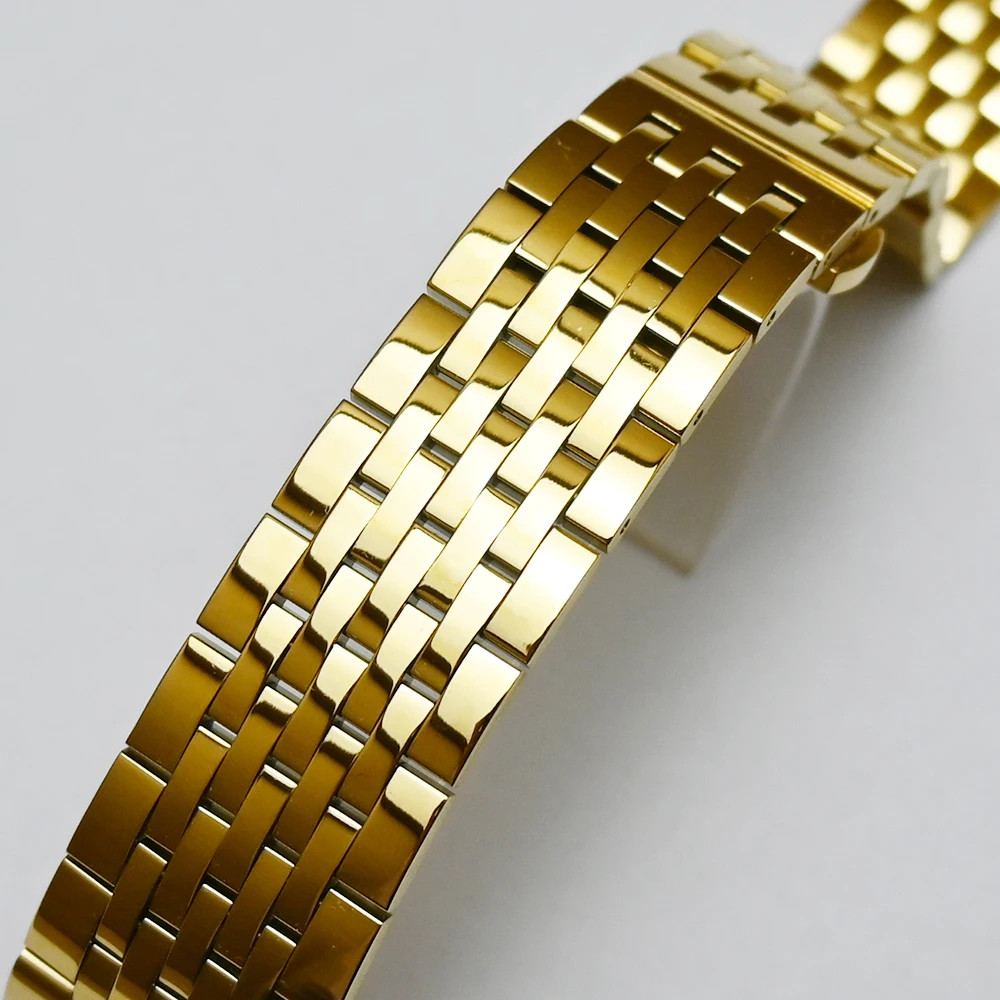 Stainless Steel Watch Band Polished Metal Set 18mm 19mm 20mm 21mm 22mm 23mm 24mm