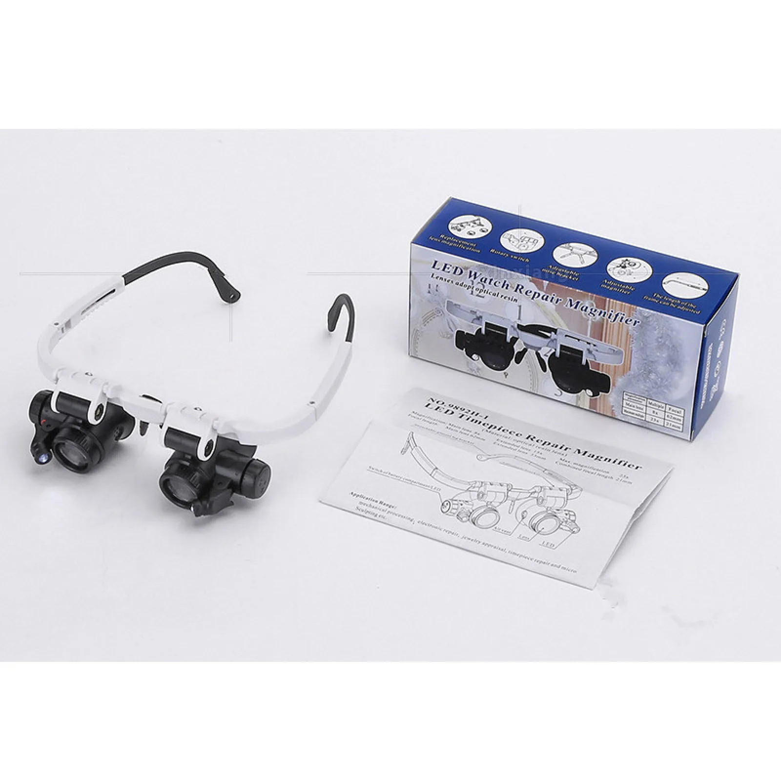 8X 15X 23X Adjustable Dual Polished Crystal Acrylic Lens Jewelry Watch Repair Ma
