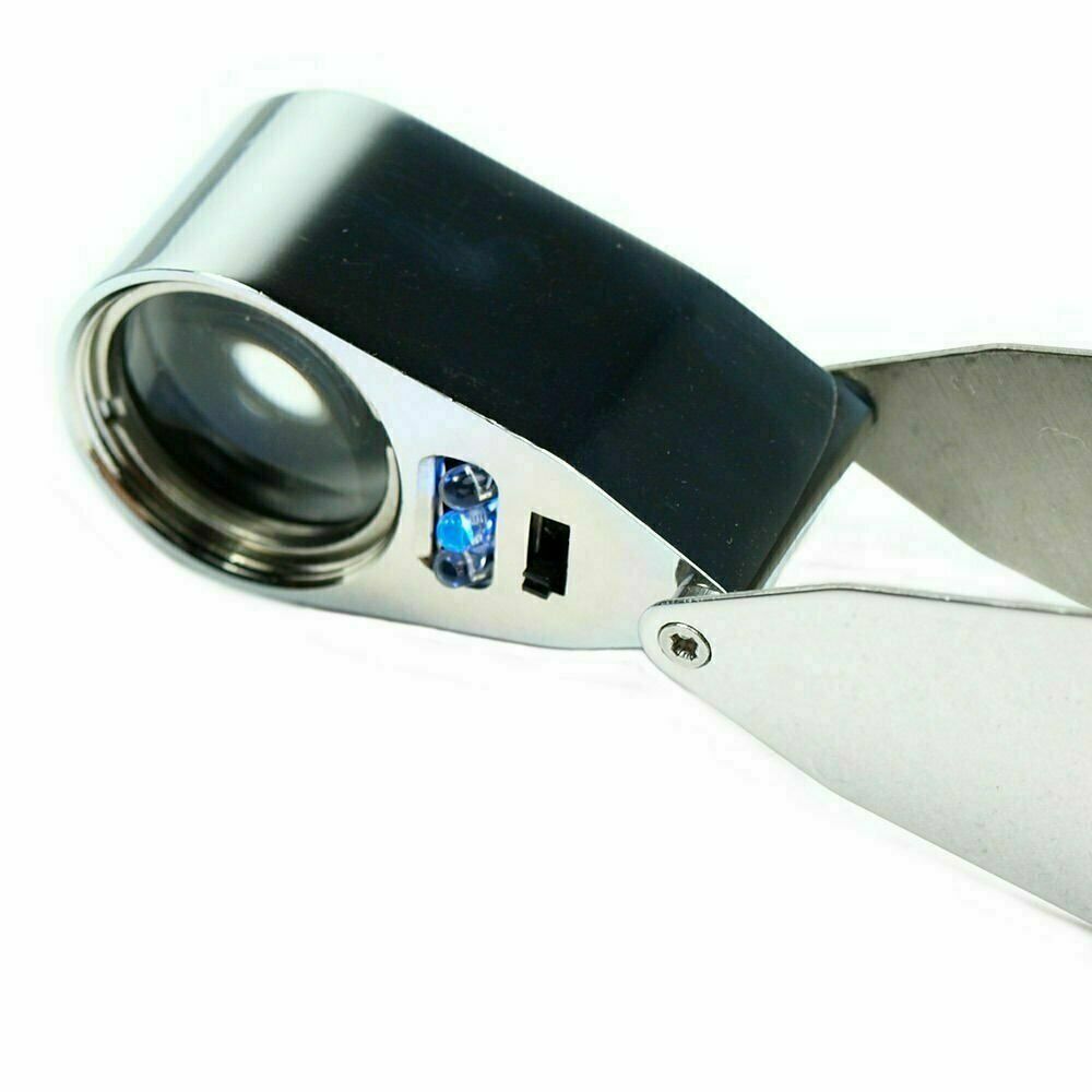 2 PACK – Illuminated 30X – 60X & 40X Jewelers Loupe Lighted Light Magnifier