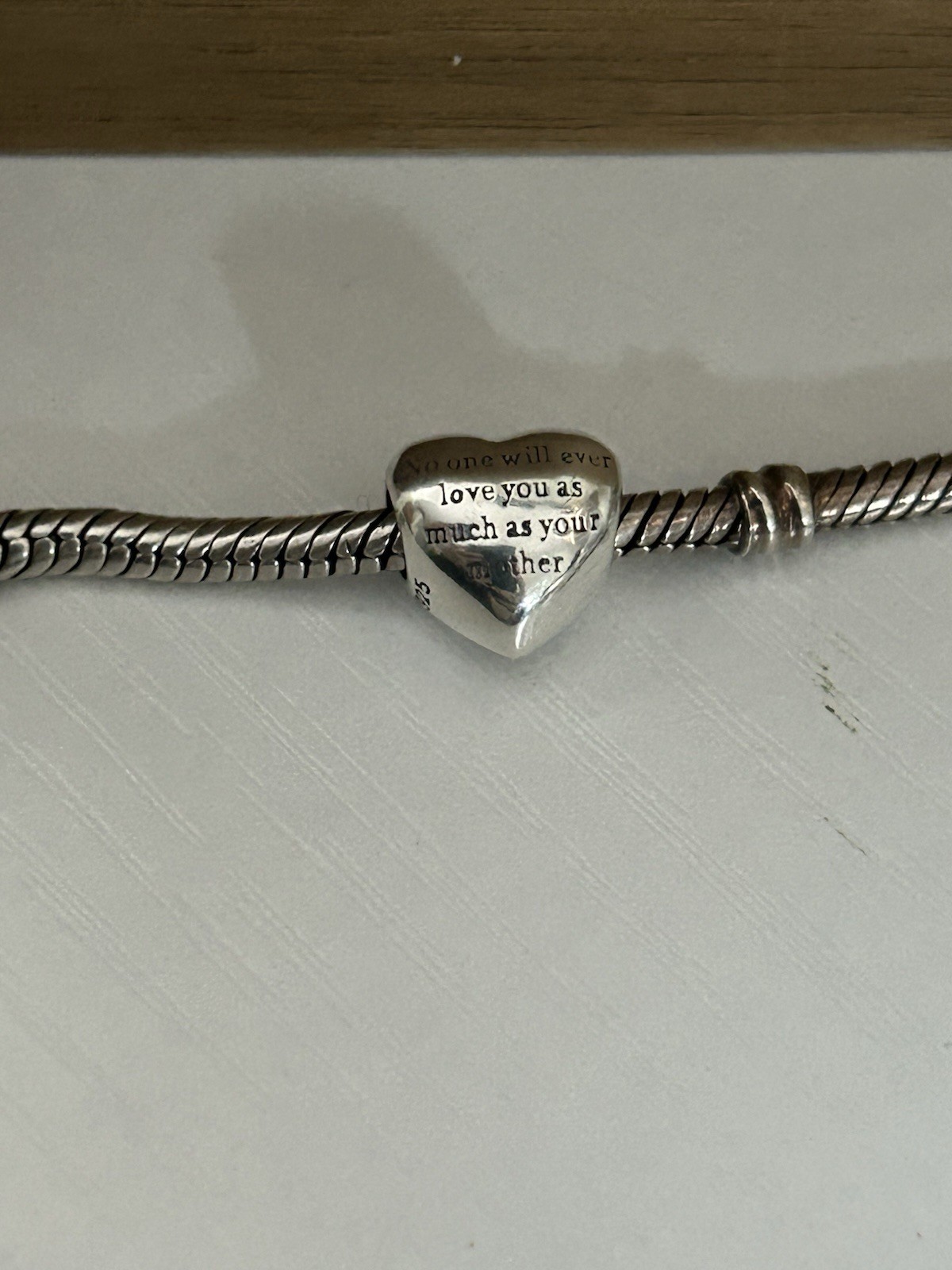 S925 Sterling Silver Heart Bead Charm Mom Mother Love Family Mothers’s Day Gift