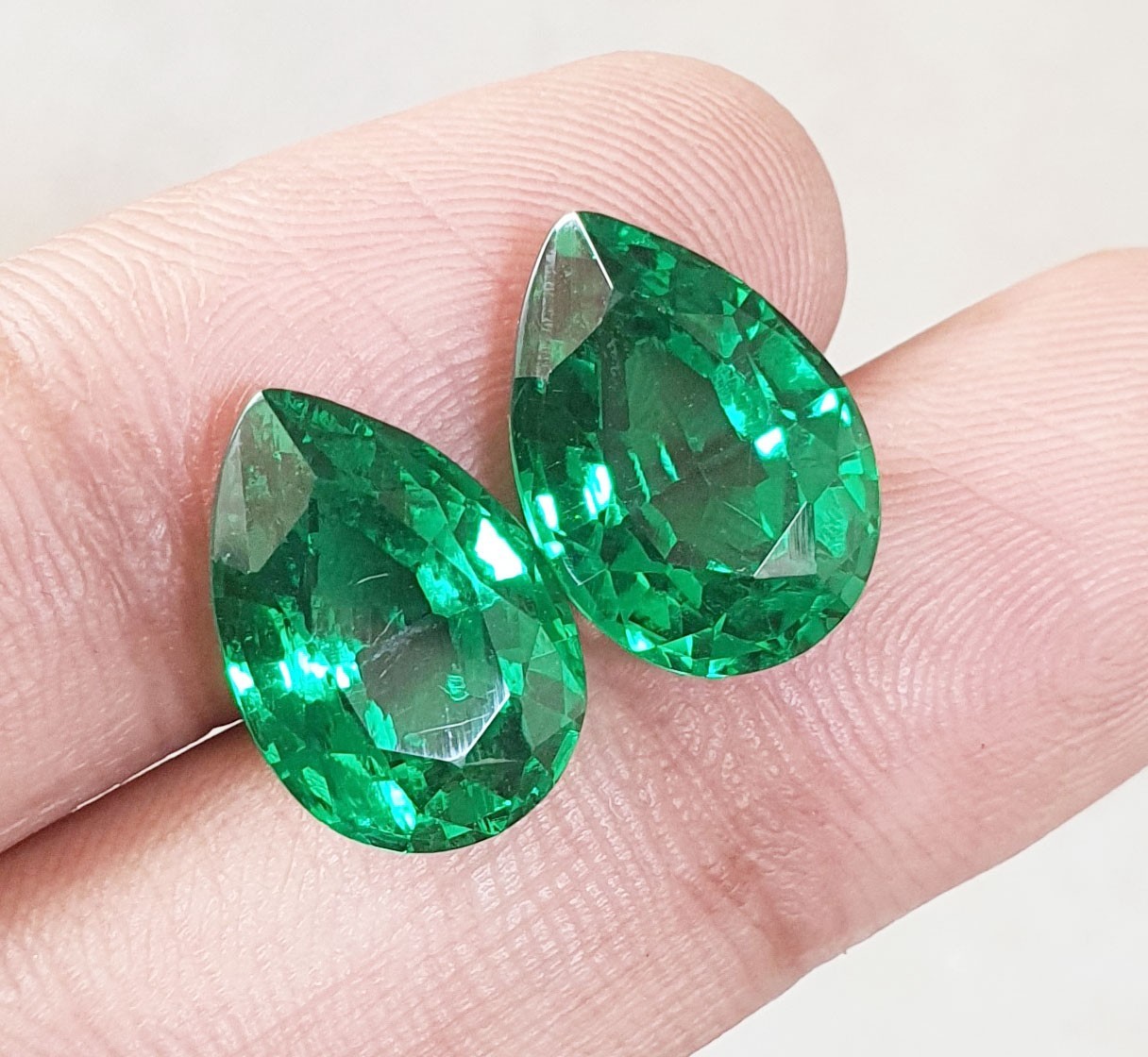 21 Ct Gorgeous Green Zambian Emerald Matching Pair Pear Cut AAA Loose Gemstone