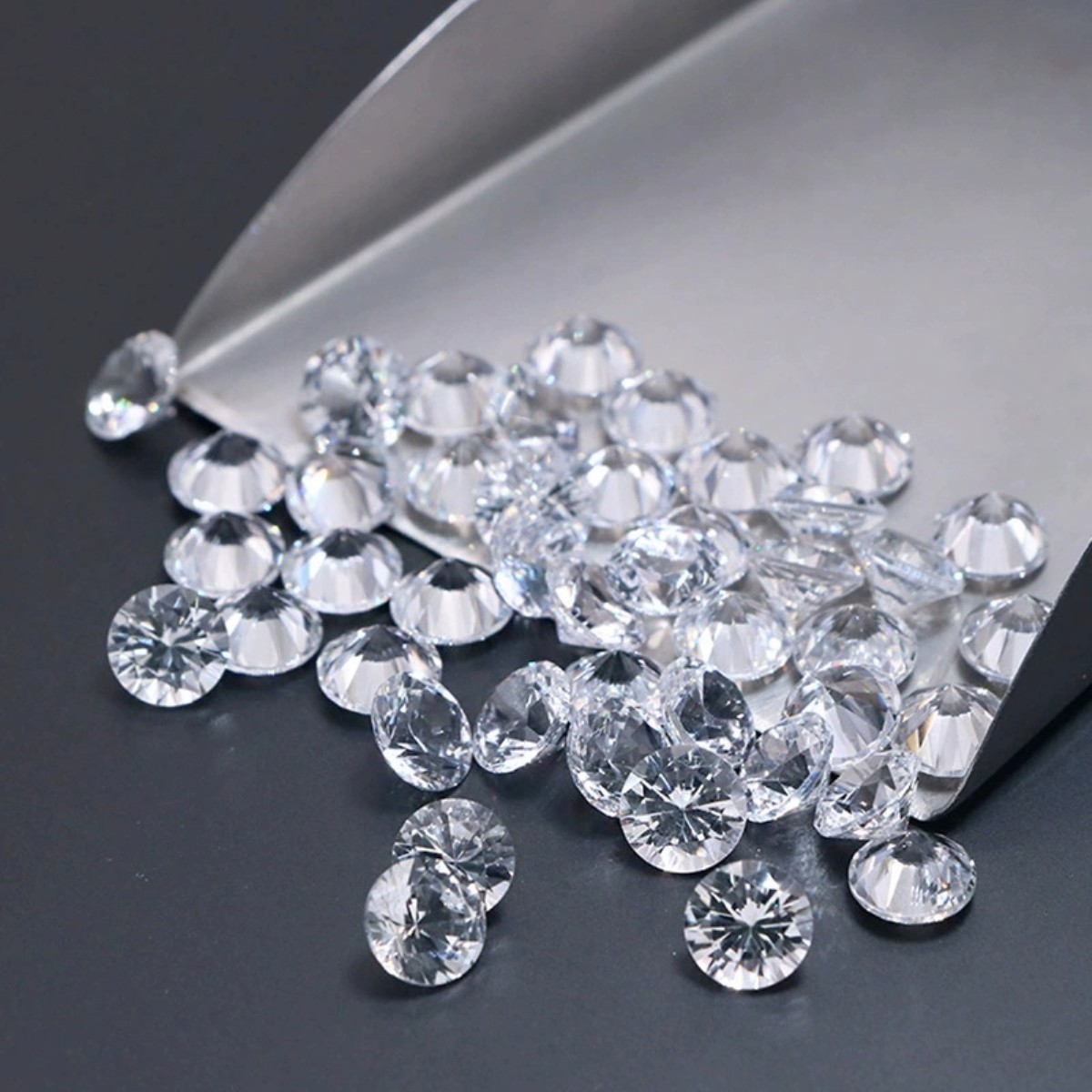 Round Faceted White Sapphire Brilliant Cut White Sapphire Multiple Sizes