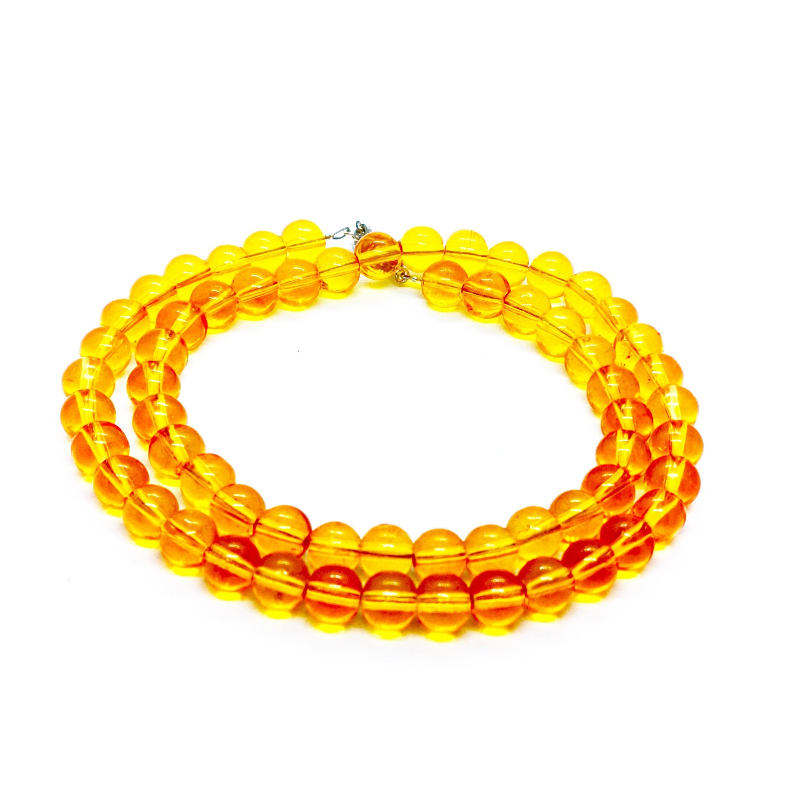 Yellow Citrine Beaded Necklace 8mm Round Beads, Natural Citrine Gemstone Beads