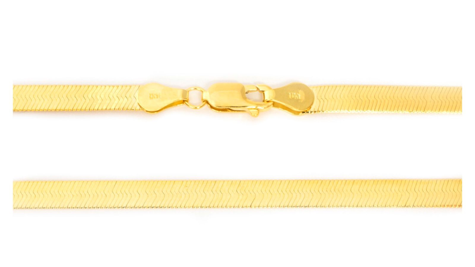 Herringbone In 14k Solid Yellow Gold Chain
