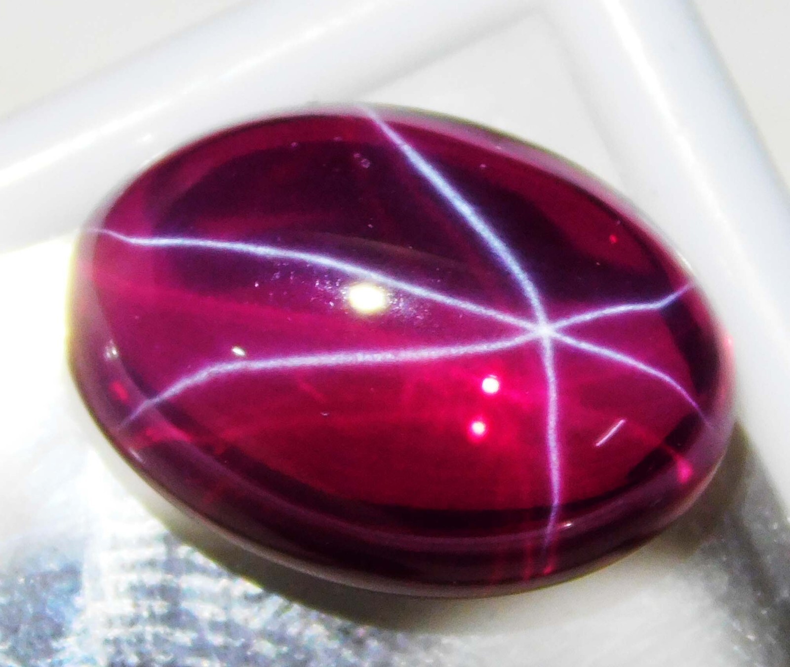 9.55 Ct Natural Red Star Ruby Cabochon Cut CERTIFIED Loose Gemstone 6 Rays