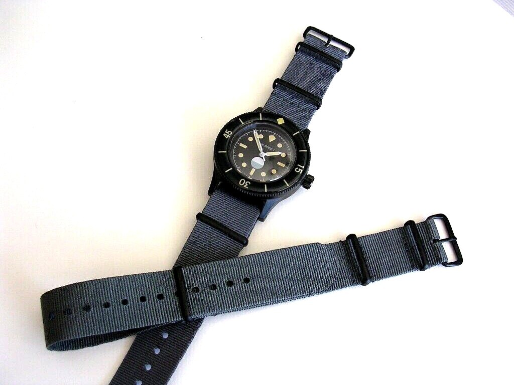 NATO® strap G10 British Admiralty Grey PVD military watchband RAF Bond IW SUISSE