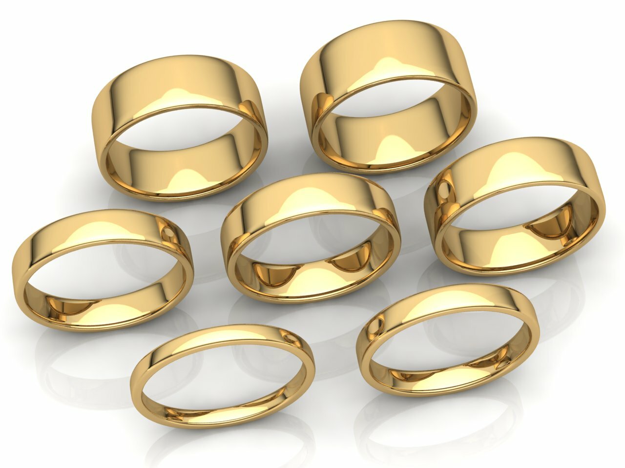 Euro Dome Plain Band Ring Mens Womens 2mm 3mm 4mm 5mm 6mm 7mm 8mm Solid 14k Gold