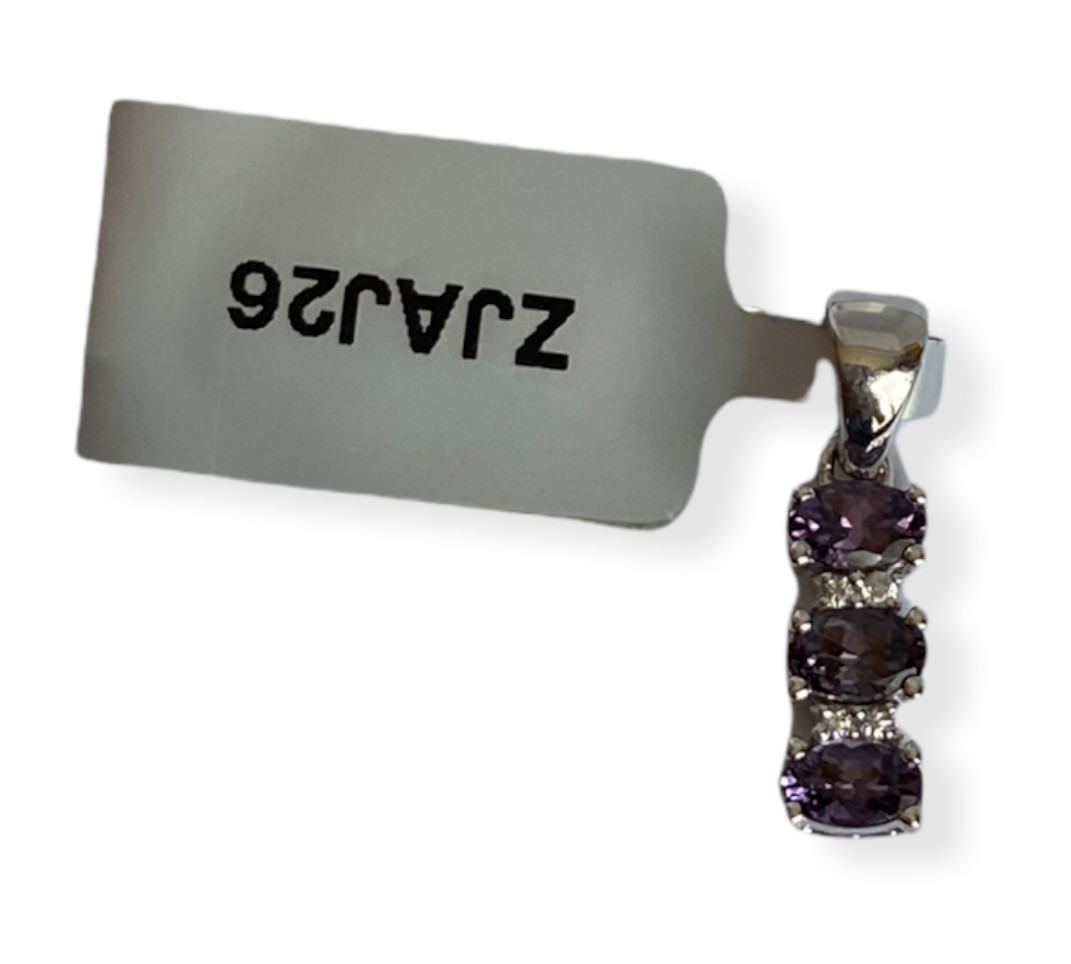 Luc Yen Spinel White Zircon 9K White Gold Pendant 0.87Cts