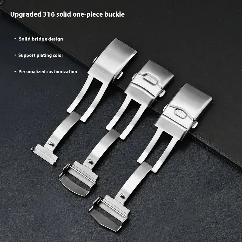 16mm 18mm 20mm 22mm Watch Clasp Folding Buckle 316L Solid Stainless Steel