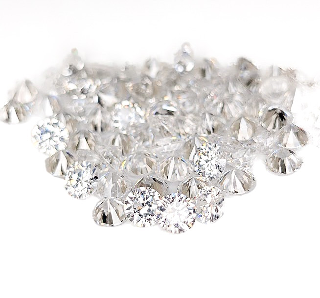 Round Faceted White/ Colorless Cubic Zirconia Gemstone