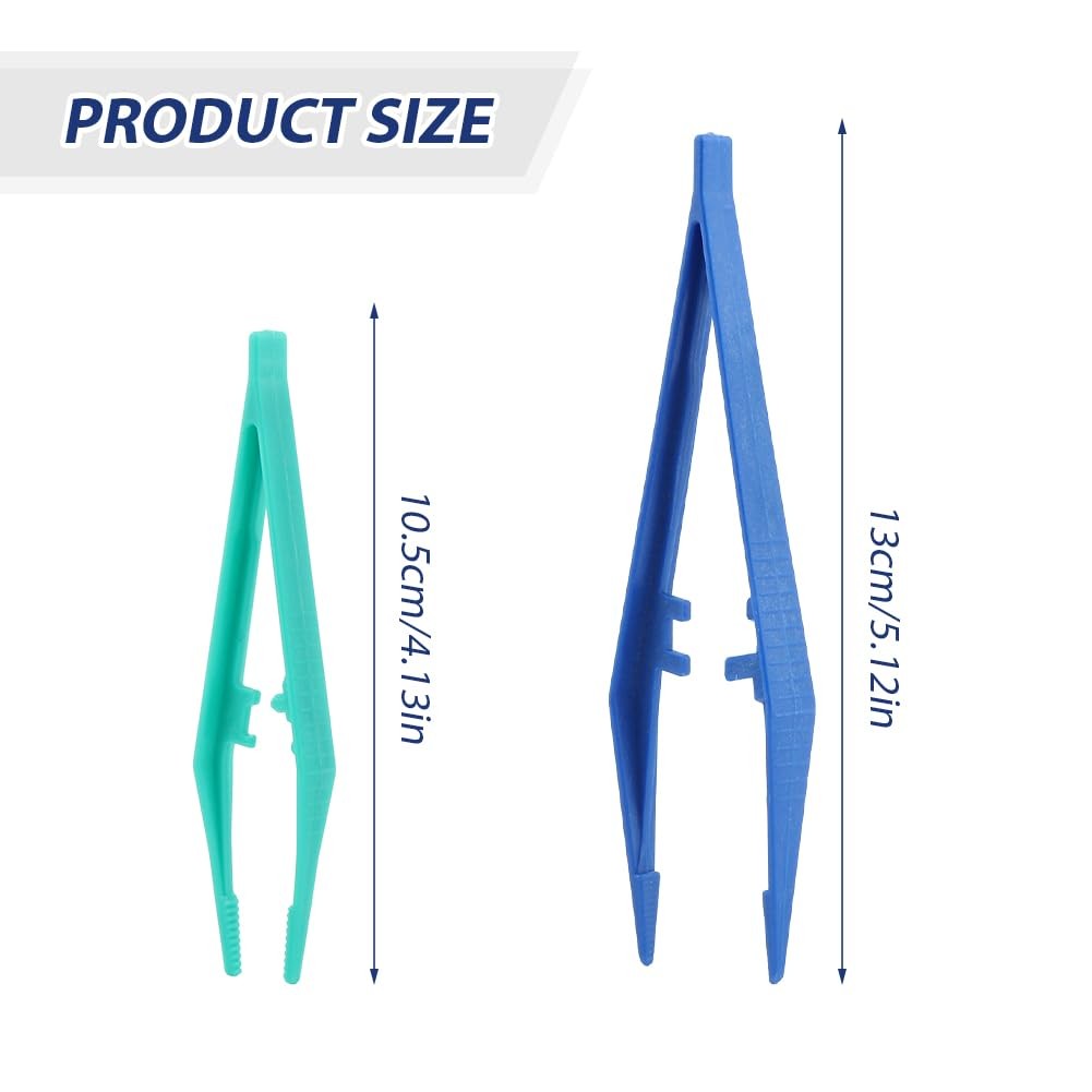 50pcs Plastic Tweezer Bead Tweezers for Kids Craft 50 pcs, As Picture Show