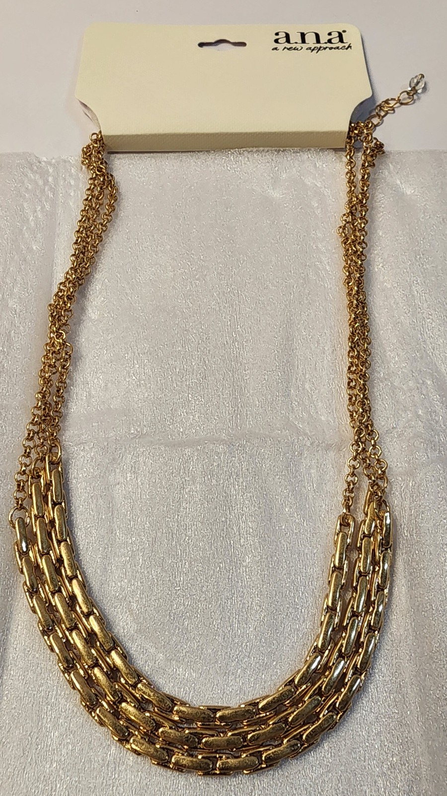 a.n.a Multi-Strand Gold Tone Necklace 16-18 Inch Adjustable Chain