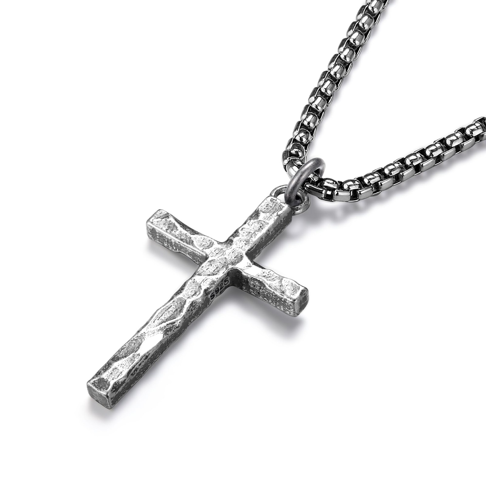 MUSECLOUD 20 inch (50cm)Chain Average Length for Men, Rustic Cross Necklace