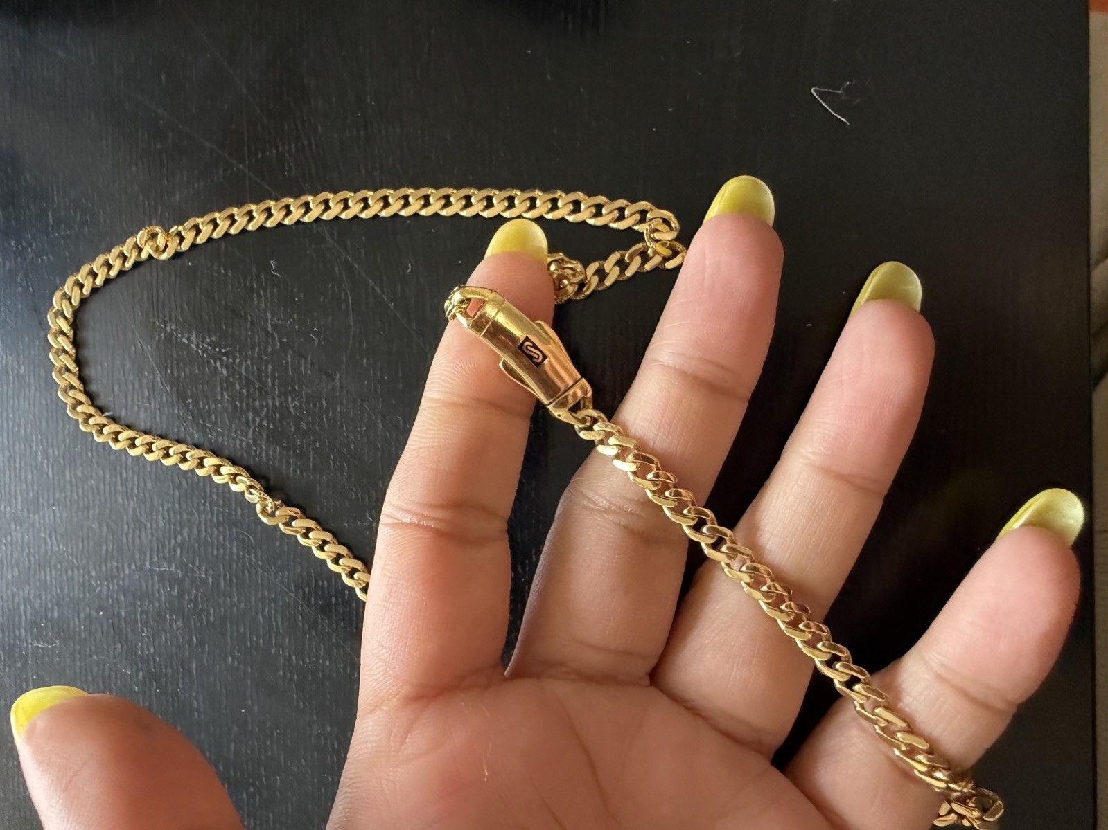 18K Genuine Solid Gold Monaco Necklace