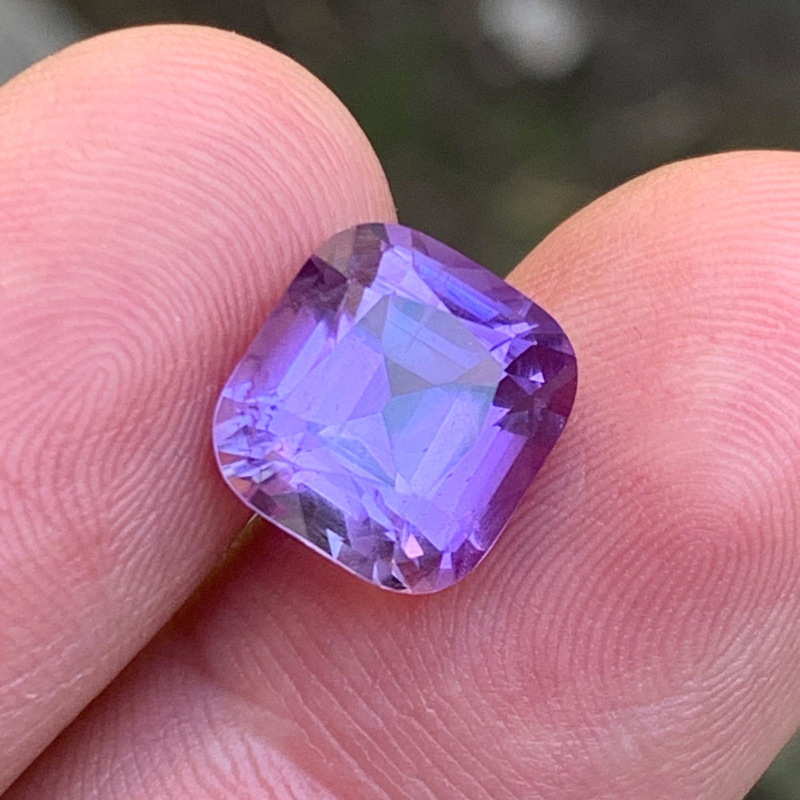 Natural Purple Amethyst 5 Carat Square Cushion Cut Loose Gemstone for Ring
