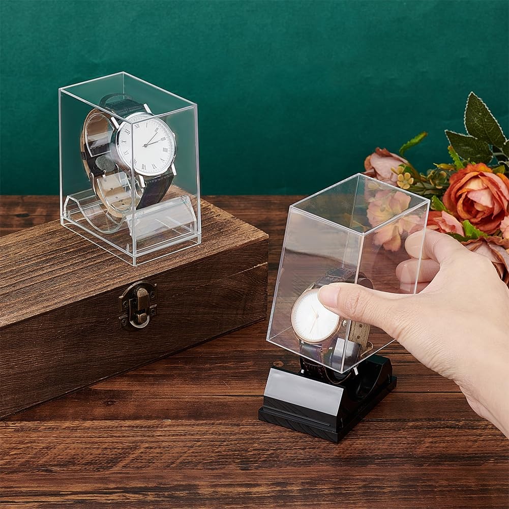 PH PandaHall Watch Display 2×2.9×3.5 inches, 3.5x2x2.8 Clear/Black