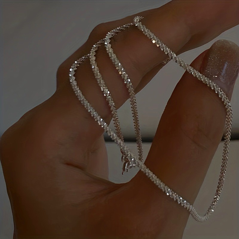 Mens Womens 925 Sterling Silver Diamond Cut Sparkle Rope Chain Necklace #N274