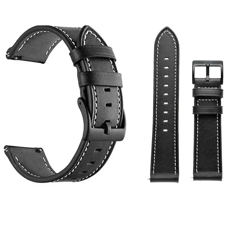 20mm 22mm Classic Leather Watch Band Strap Quick Release Wristband