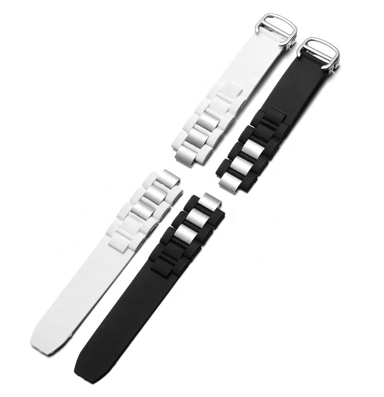 DISMAY 20mm 10mm Silicone Rubber Watch Strap Band For CARTIER 21 Chronoscaph 21