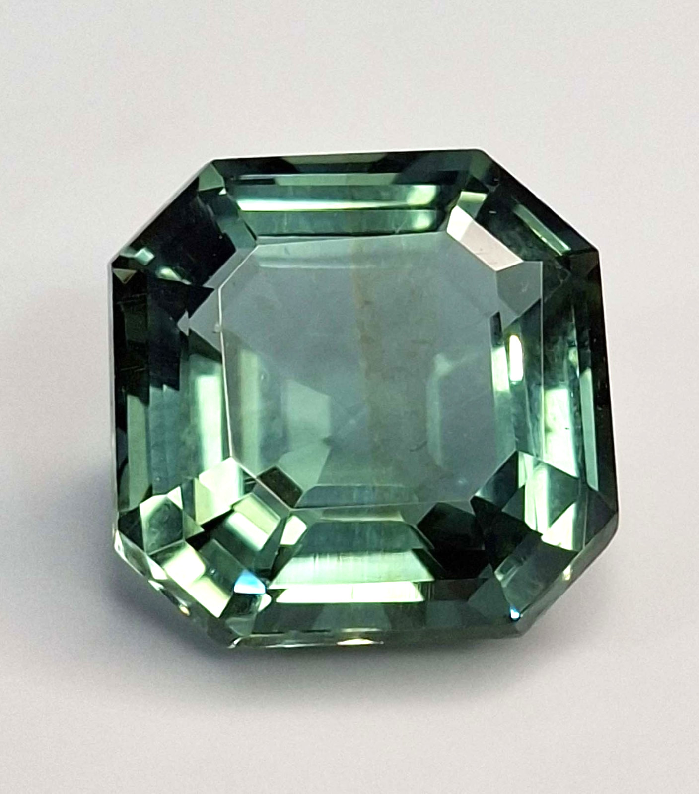 Green Sapphire Natural Asscher Cut 11-13 Ct Certified Loose Gemstone RK070