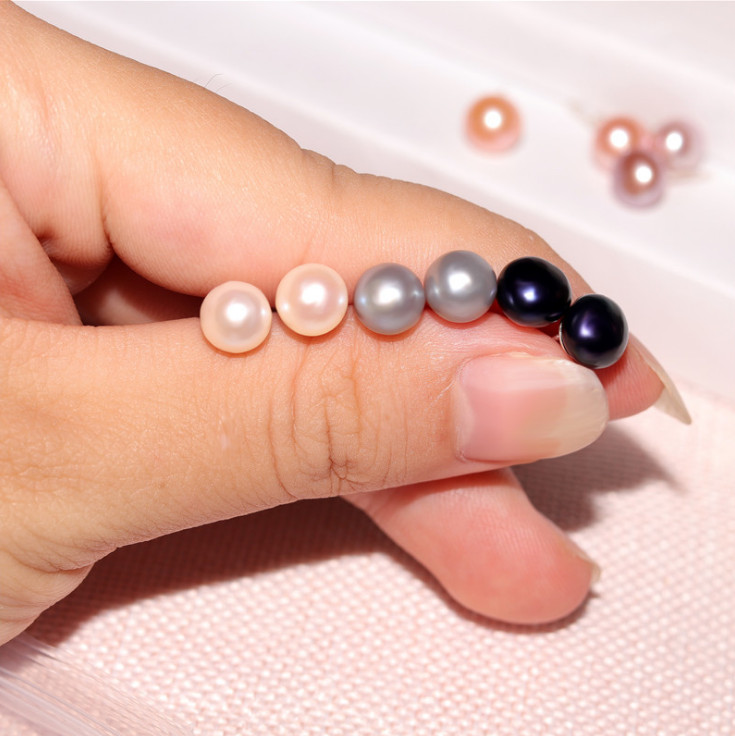 925 Sterling Silver Genuine Cultured Freshwater 7mm Pearl Stud Earrings Gift Box