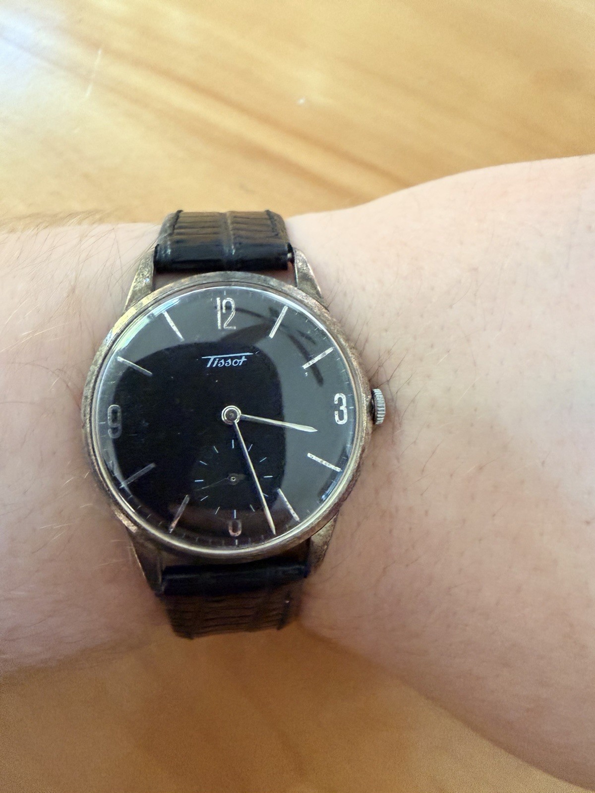 Vintage 1960s Tissot Watch Fully Serviced Black Dial