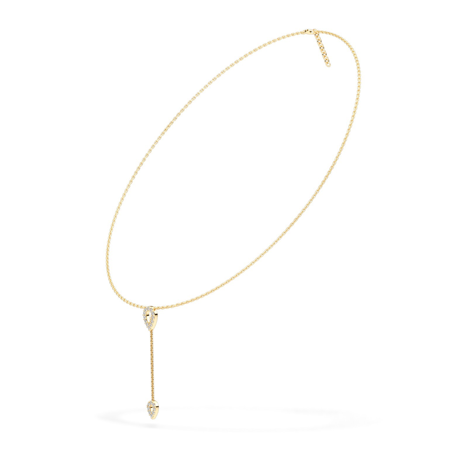 Modern Pear Shape Natural or Lab Grown Diamond Y Drop Necklace 10K 14K 18K Gold