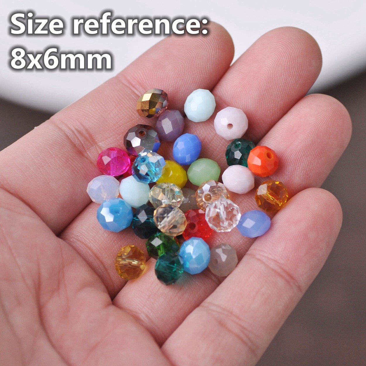 3mm 4mm 6mm 8mm 10mm 12mm Roundelle Faceted Plated Crystal Glass Loose Beads