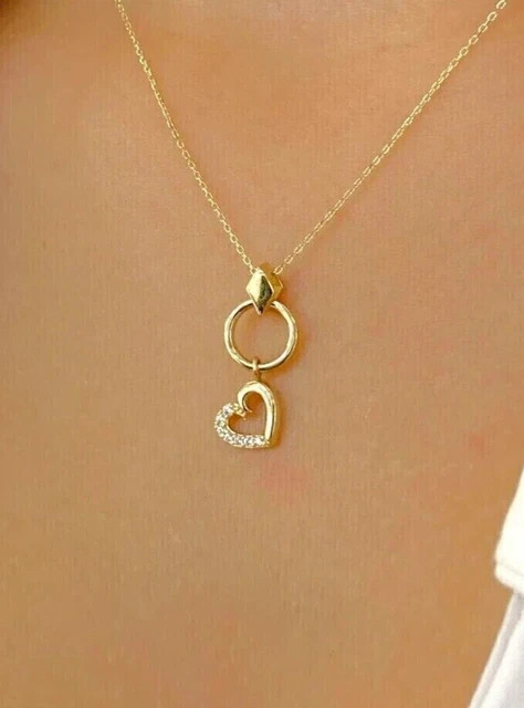 1Ct Round Cut Lab Created Diamond Women’s Wedding Pendant 14K Yellow Gold Plated