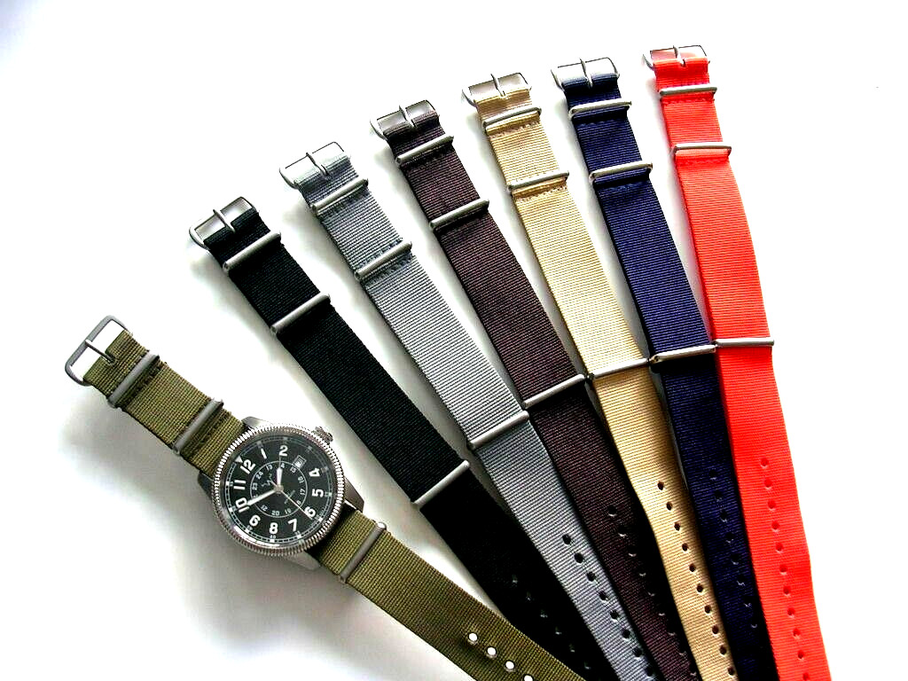 24mm Brown NATO g10 nylon watch band Military strap Flieger IW SUISSE 18 20 22mm