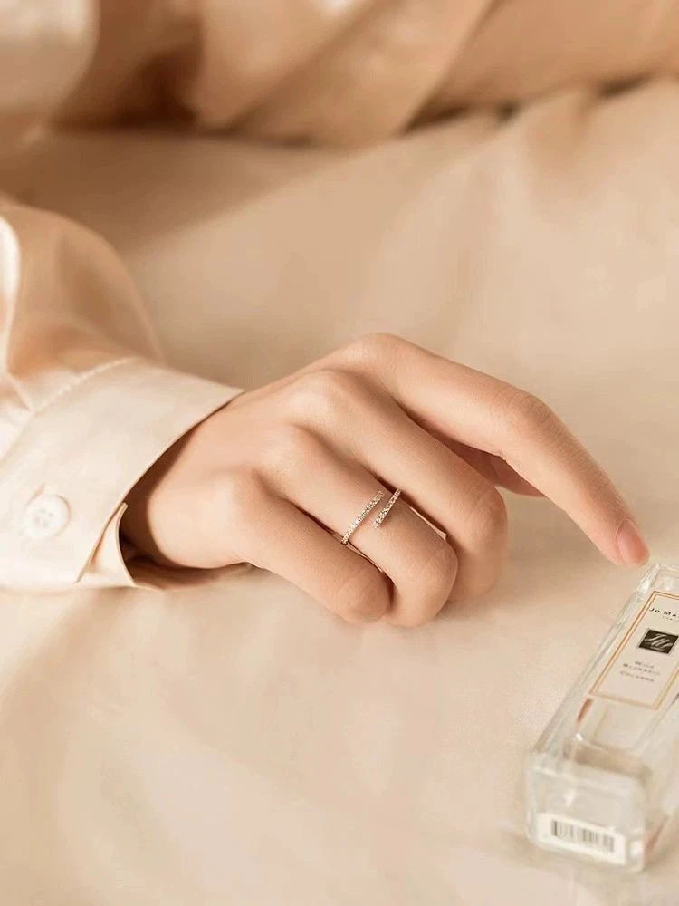 Fine 925 Sterling Silver Adjustable CZ Open Wrap Daily Wear Ring for Girls