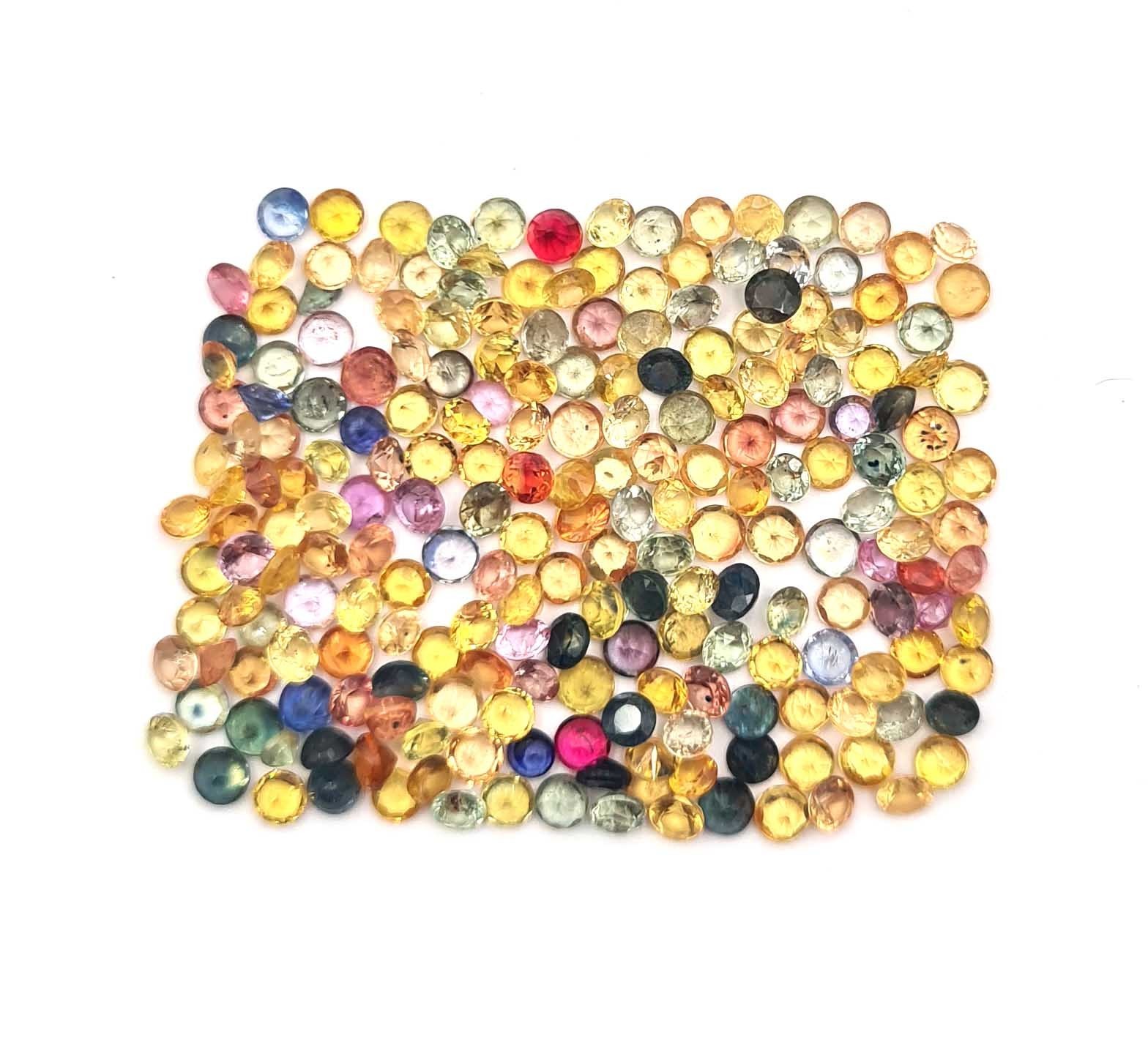 Natural Multi Sapphire Round Cut Loose Gemstone Lot 25 Pcs 3 MM 3 CT