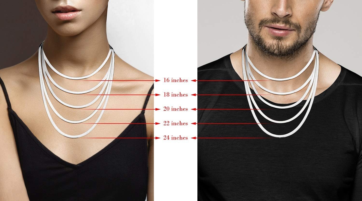 18Kt Gold Plated 4.5mm Flexible Flat Herringbone Chain Necklace for Women – Ital