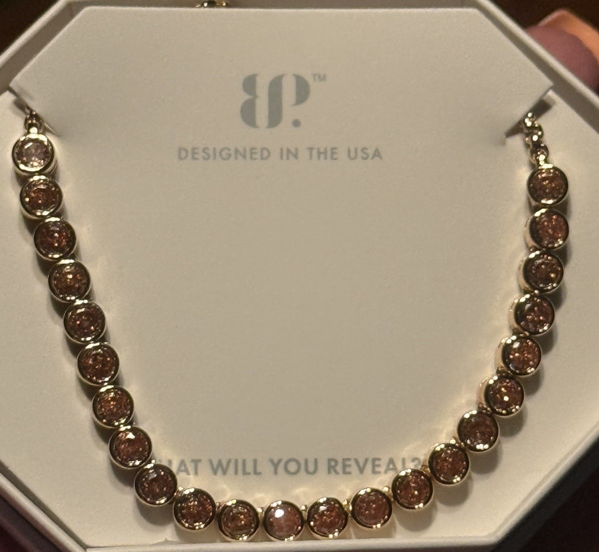 Bomb party-BP-Yes, She’s Yours Necklace-NK36920-Smokey Topaz on Gold-Bringback