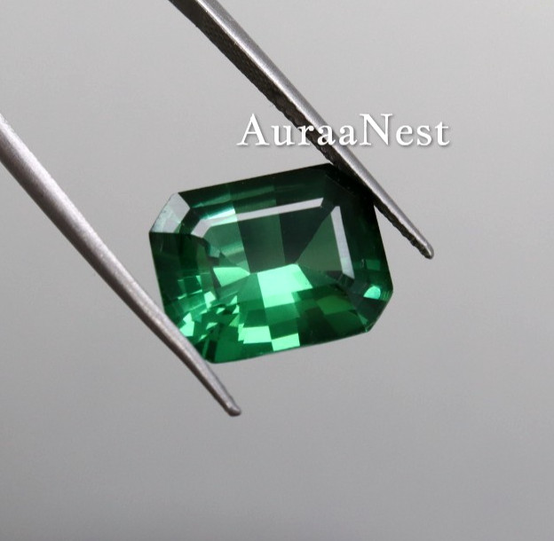 Natural Green Garnet9 Ct Emerald Cut Loose Gemstone Rare Green Gem 18x15mm