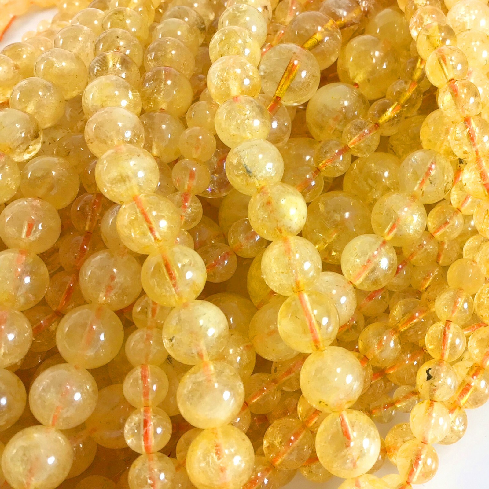 Gemstone Natural Citrine Round Beads Golden Smooth Loose Beads 15″ 4 6 8 10 12mm