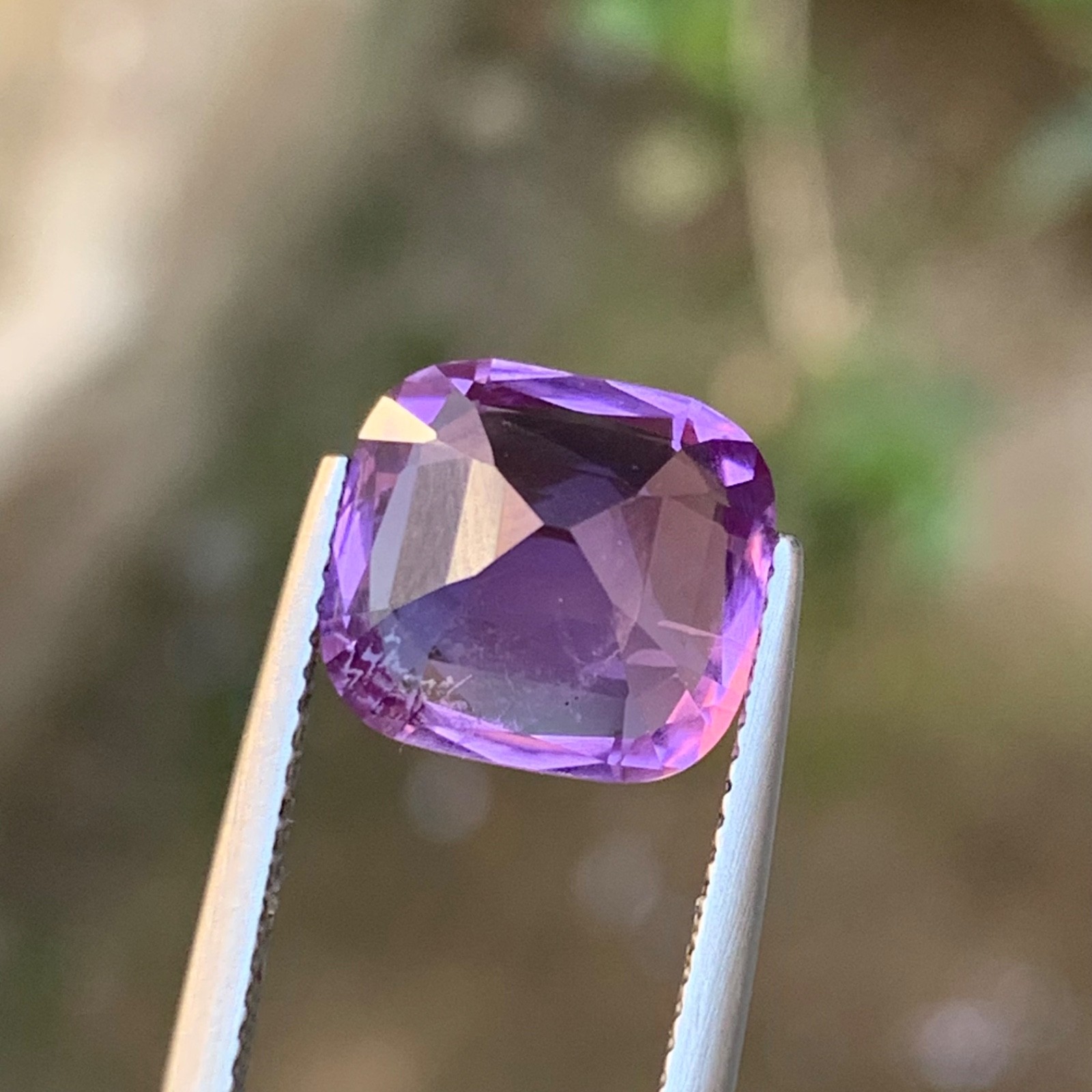 Natural Purple Amethyst 5 Carat Square Cushion Cut Loose Gemstone for Ring