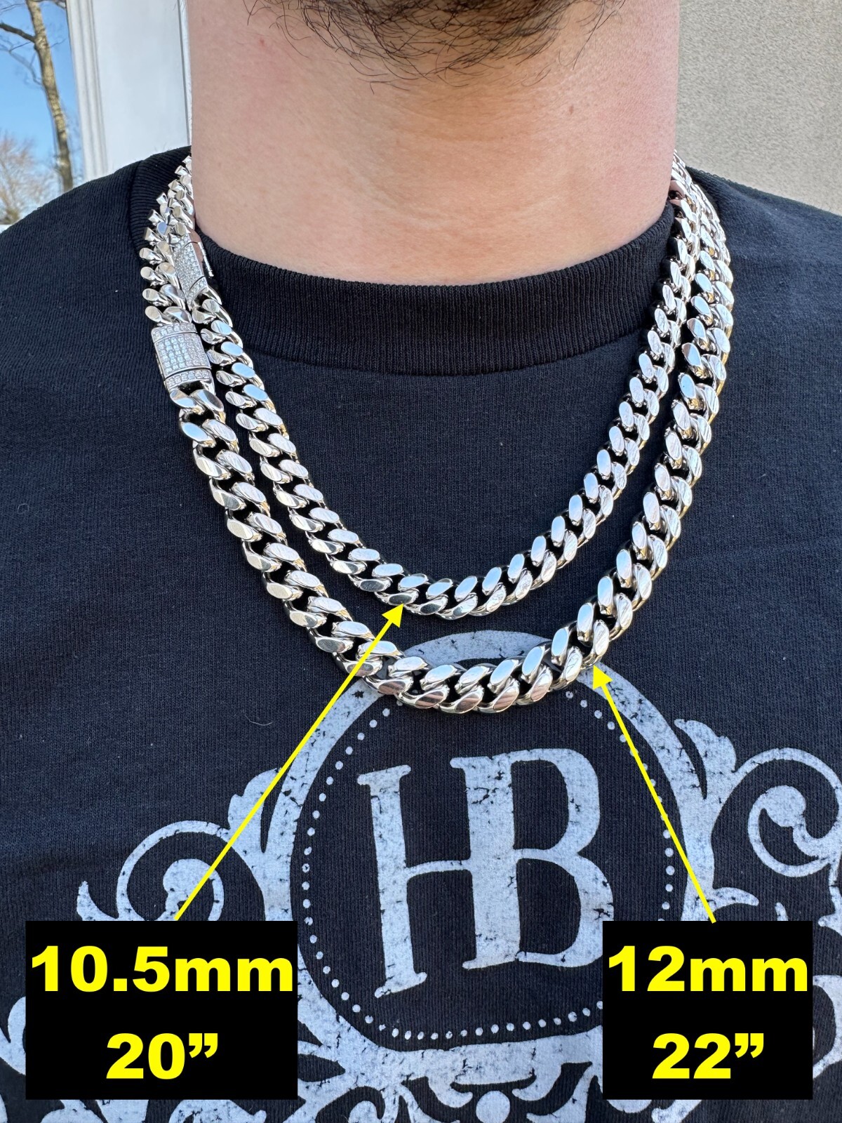 Baguette MOISSANITE Real Miami Cuban Link Chain Necklace Or Bracelet 925 Silver