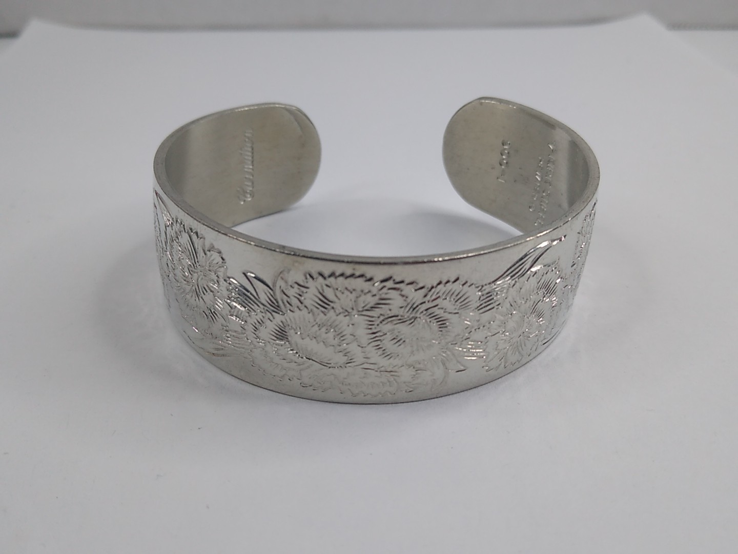 Kirk Stieff Vintage 900-1 Pewter Flower of the Month Carnation Bracelet 7.5”