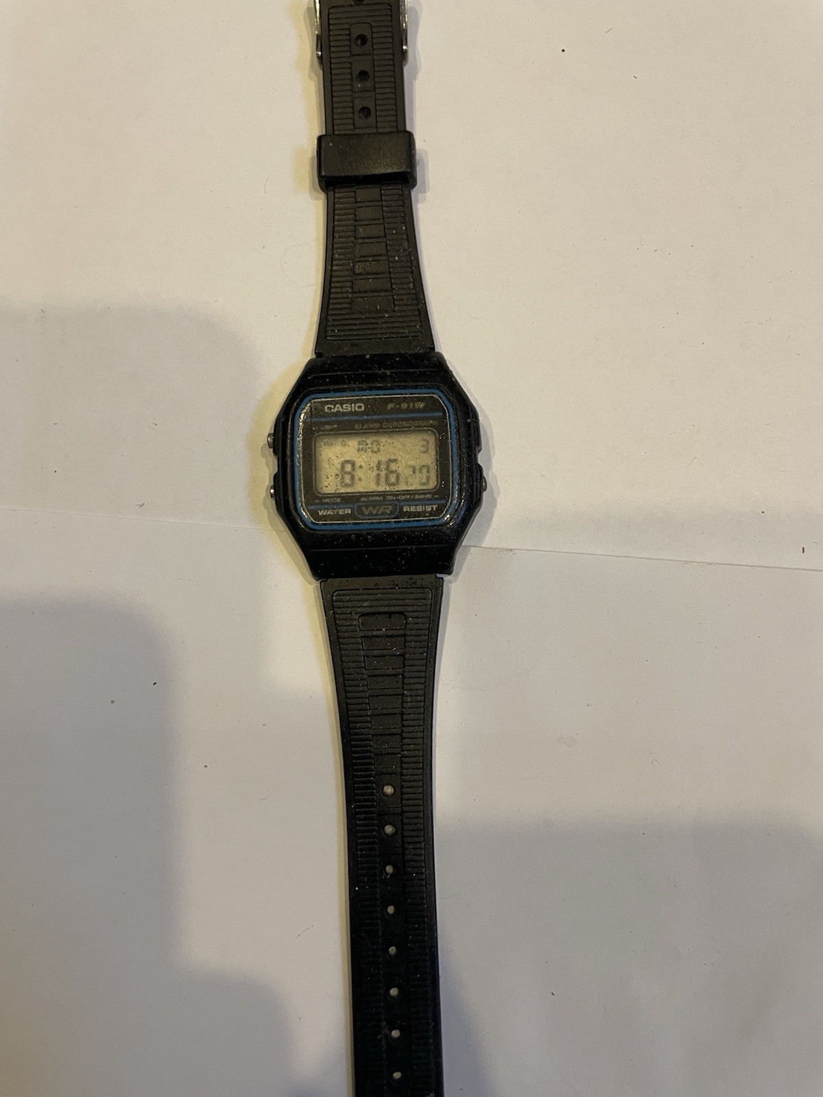Casio F-91W Digital Quartz Watch Alarm Chronograph Black Resin Strap 34mm