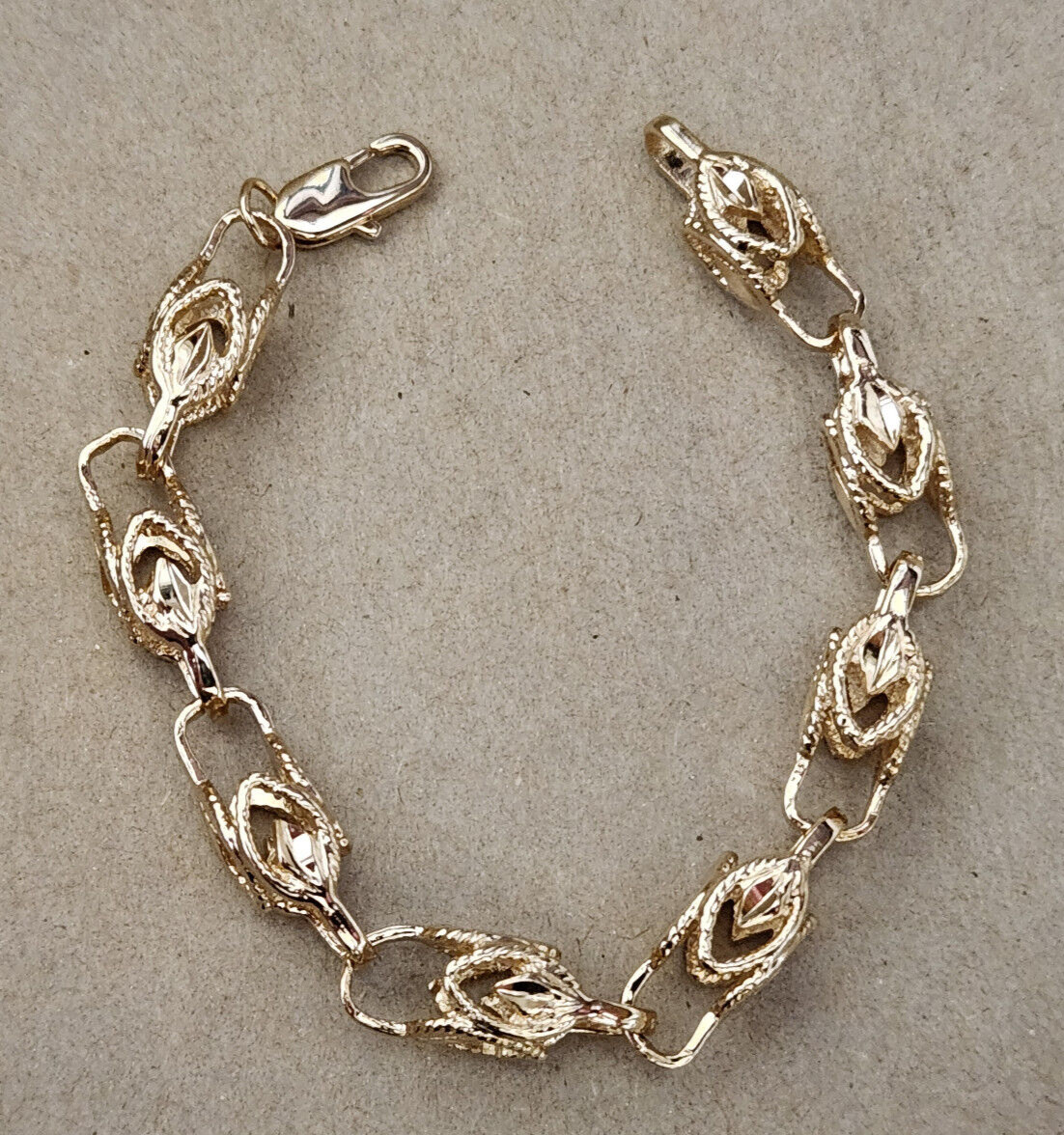 Men’s Lady’s Yellow Gold Plated Turkish Rope Bracelet 8in inch Long 9mm Wide New