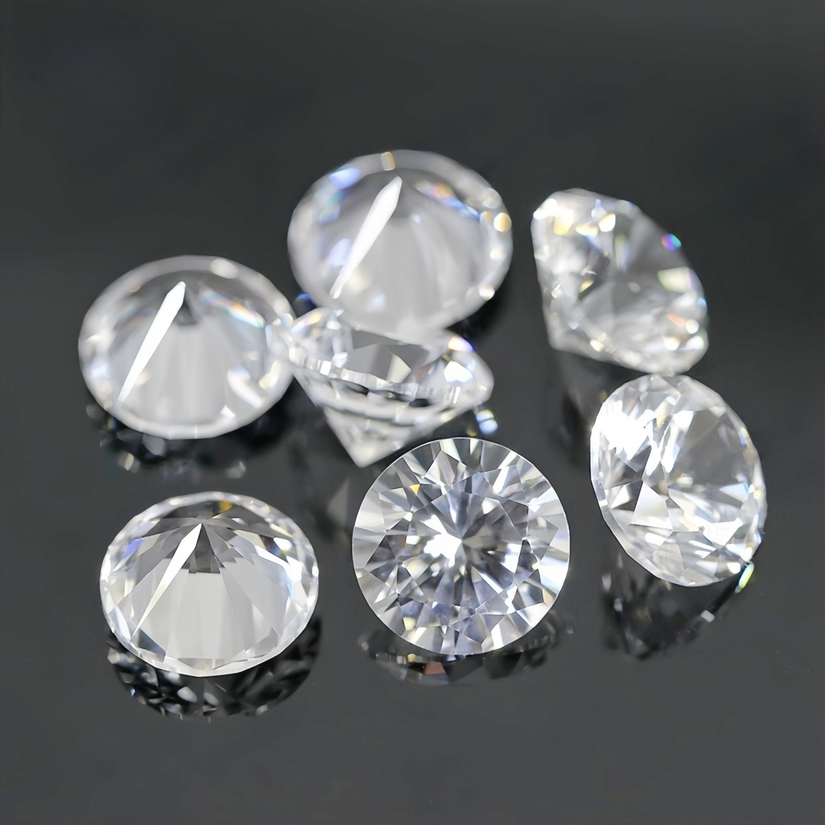Round Faceted White Sapphire Brilliant Cut White Sapphire Multiple Sizes
