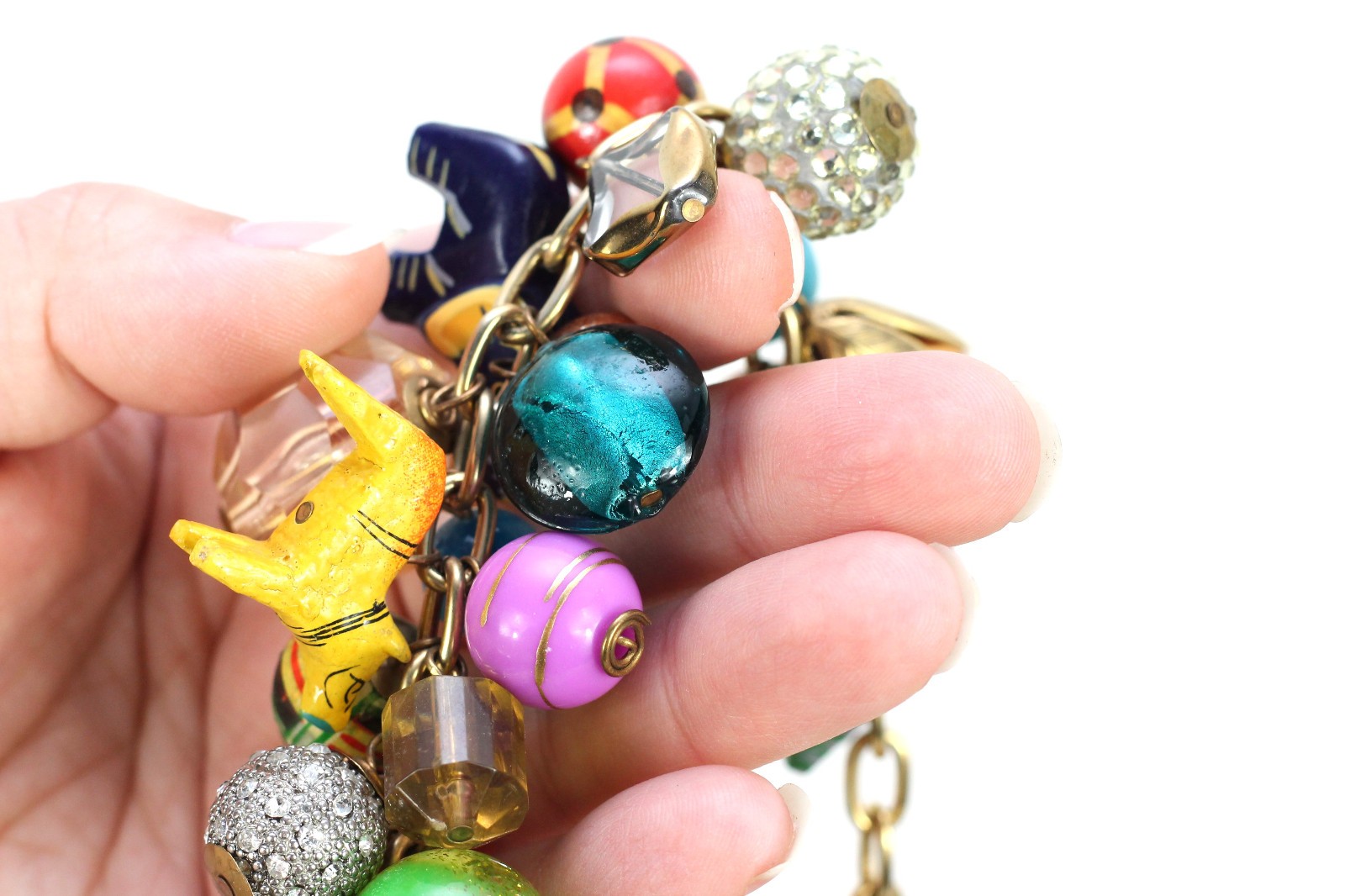 Lenora Dame Chunky Colorful Charm Animal Eclectic Statement Necklace